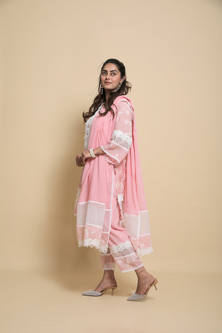 GULABI KURTA SET