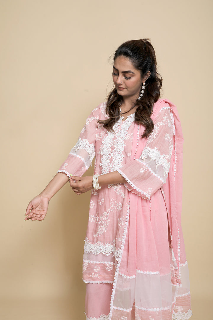 GULABI KURTA SET